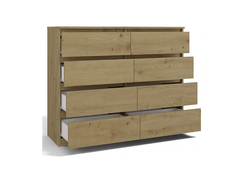 Komoda Malwa M8/140 | Dąb Artisan | 138x40x97 cm |  8 Szuflad