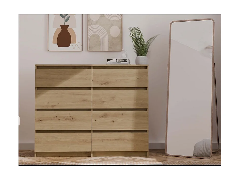 Komoda Malwa M8/140 | Dąb Artisan | 138x40x97 cm |  8 Szuflad