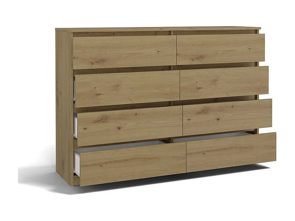 Komoda Malwa M8/140 | Dąb Artisan | 138x40x97 cm |  8 Szuflad