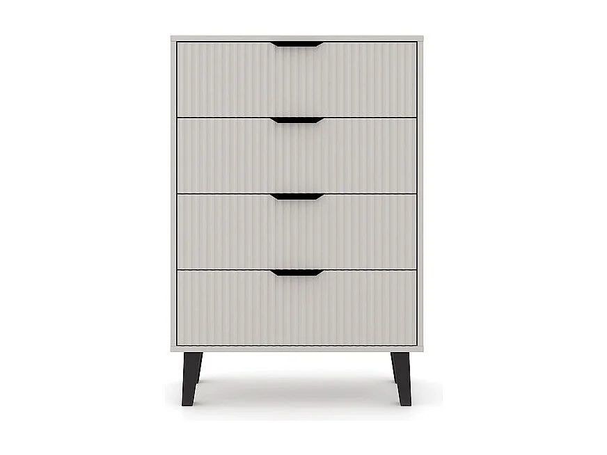 SONIA – Kommode mit 4 Schubladen im skandinavischen Stil – 70 x 39 x 102,5 cm – Aufbewahrungsmöbel – Kaschmirbeige