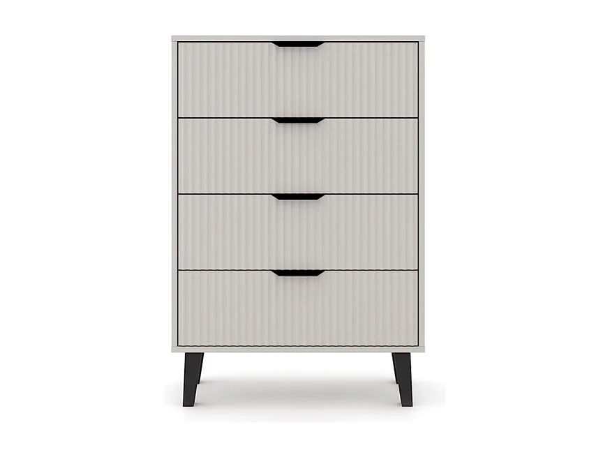 SONIA – Kommode mit 4 Schubladen im skandinavischen Stil – 70 x 39 x 102,5 cm – Aufbewahrungsmöbel – Kaschmirbeige