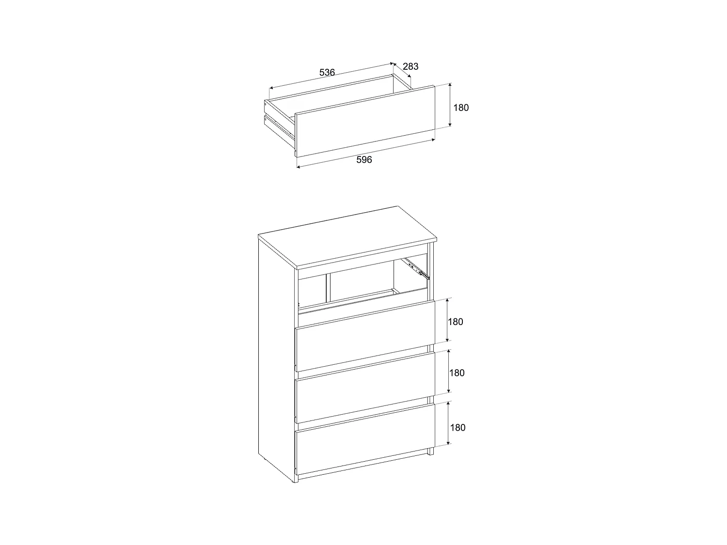 Commode à Tiroirs Noire Chêne Wotan 60 cm Meuble TV Spacieux 4 Tiroirs Style Loft