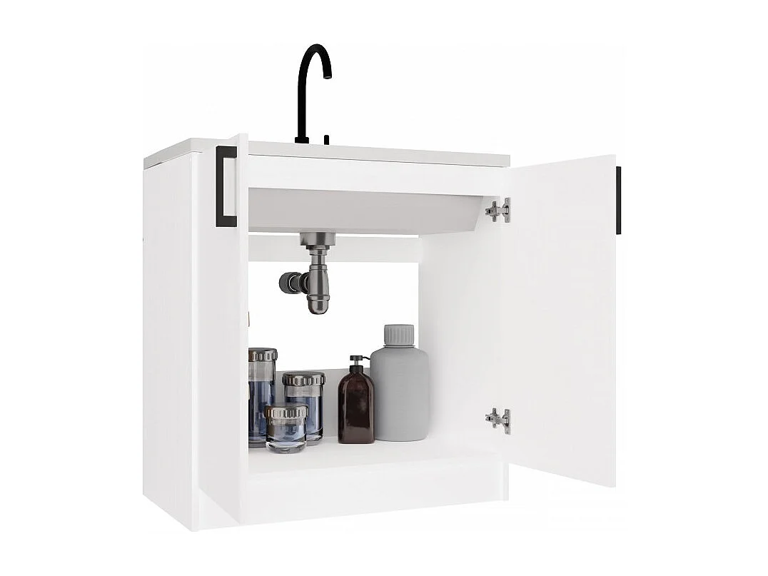 JASPER - Mobile da cucina basso in stile scandinavo - 80x45,5x82 cm - 2 ante