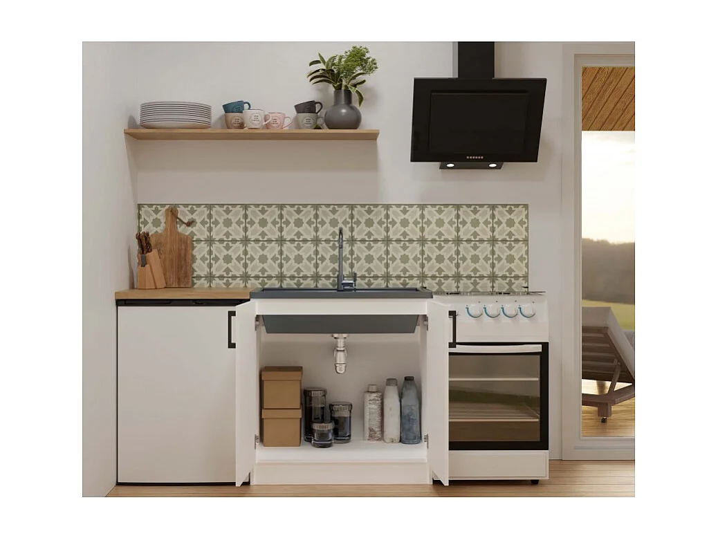 JASPER - Mobile da cucina basso in stile scandinavo - 80x45,5x82 cm - 2 ante