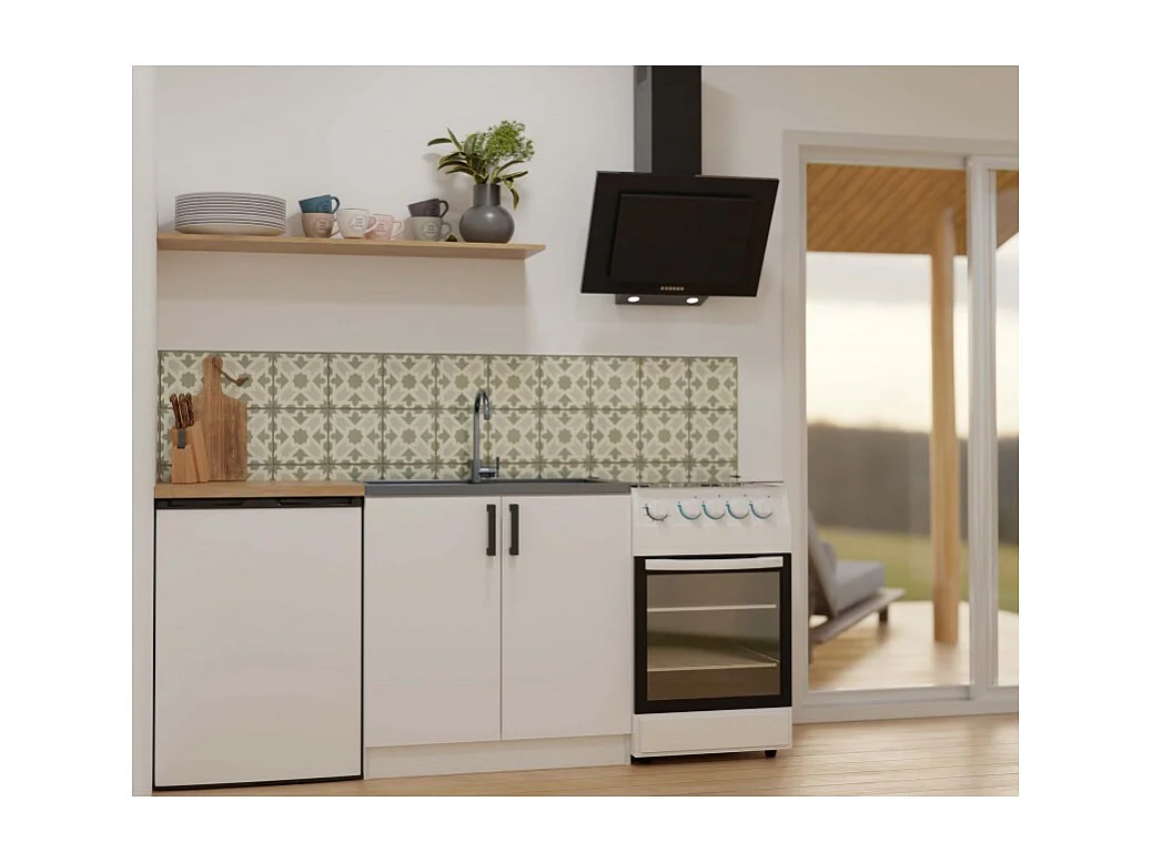 JASPER - Mobile da cucina basso in stile scandinavo - 80x45,5x82 cm - 2 ante