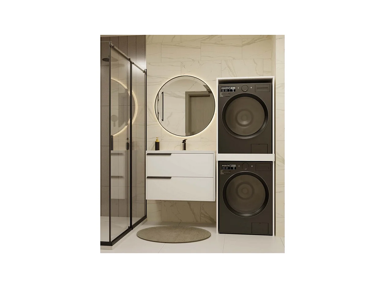 COMO - Mueble para lavadora y secadora - Mueble ahorraespacio - Blanco