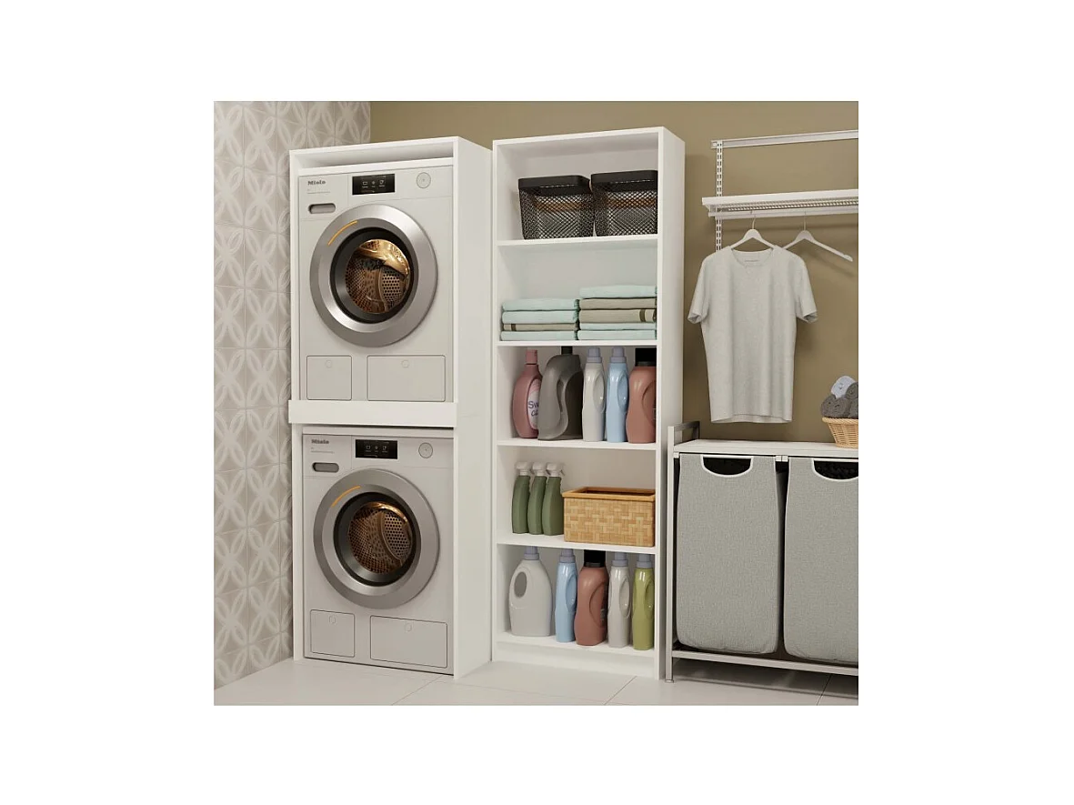 COMO - Mueble para lavadora y secadora - Mueble ahorraespacio - Blanco