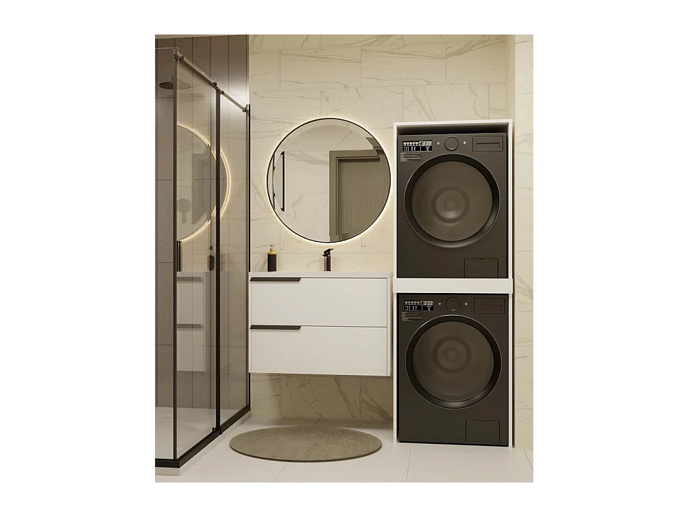 COMO - Mueble para lavadora y secadora - Mueble ahorraespacio - Blanco