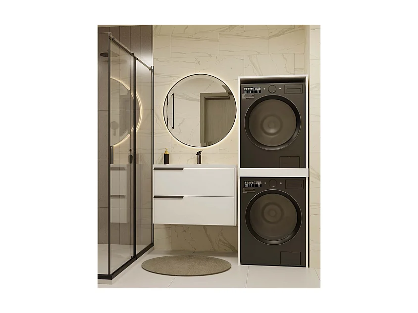 COMO - Mueble para lavadora y secadora - Mueble ahorraespacio - Blanco