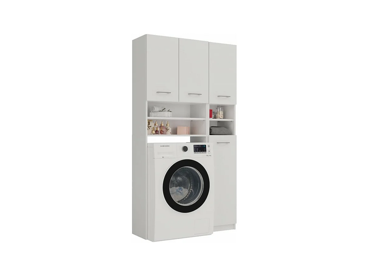 Zestaw Łazienkowy Marpol | Biały | 96x30x180cm | Słupek + Szafka