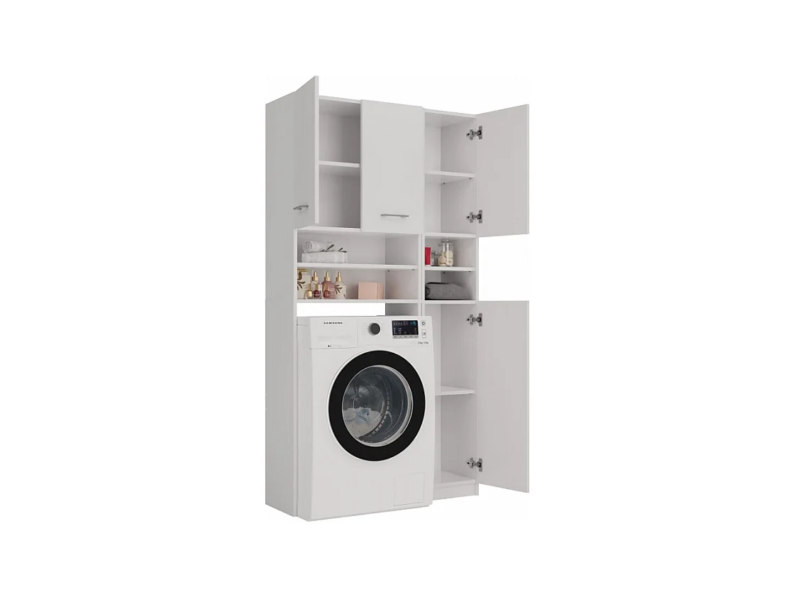 Zestaw Łazienkowy Marpol | Biały | 96x30x180cm | Słupek + Szafka