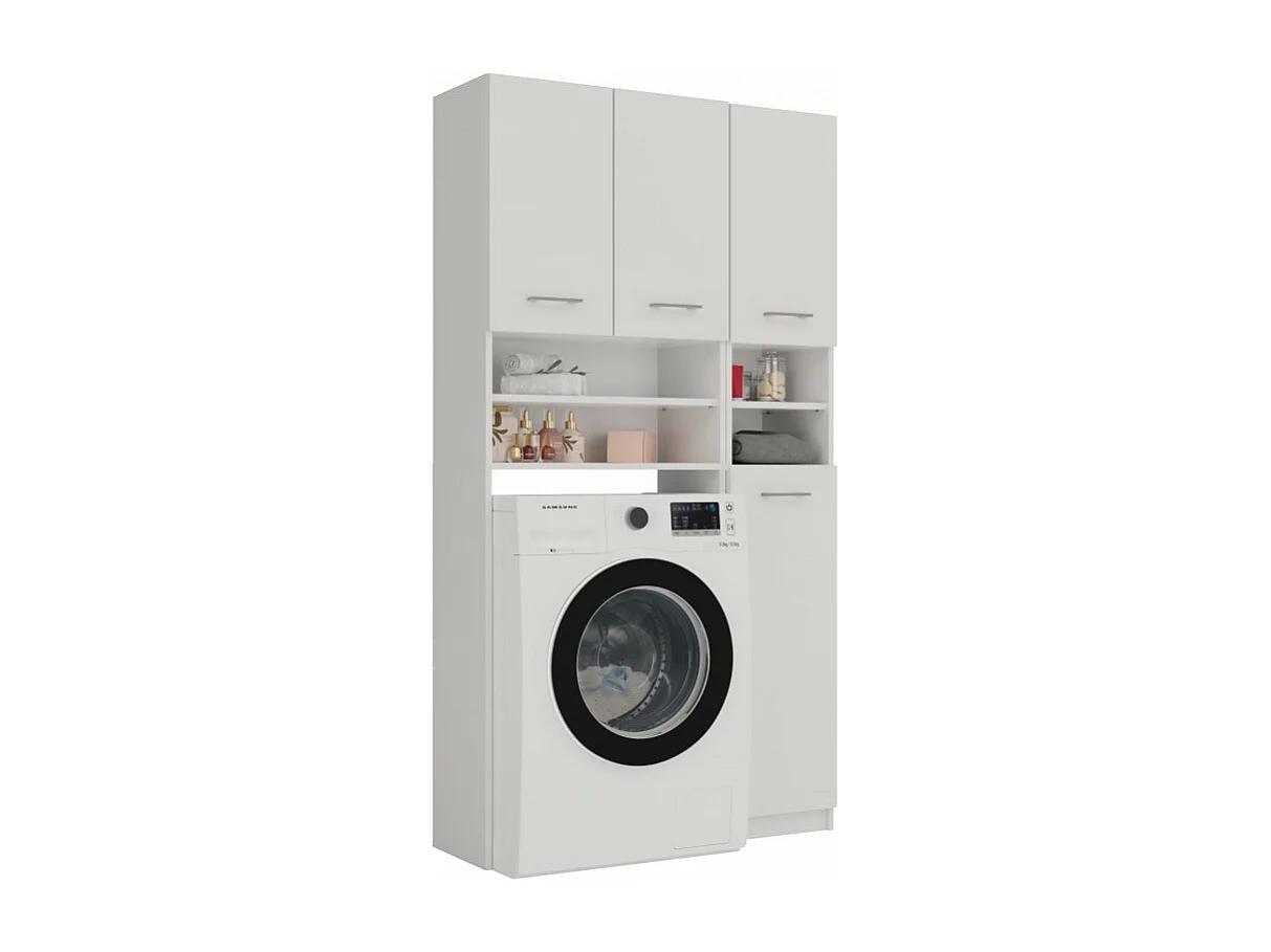 Zestaw Łazienkowy Marpol | Biały | 96x30x180cm | Słupek + Szafka