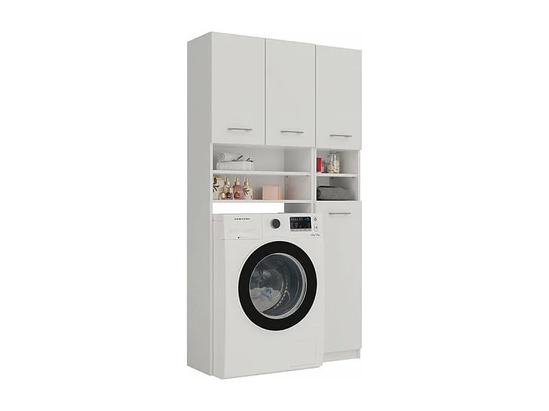 Zestaw Łazienkowy Marpol | Biały | 96x30x180cm | Słupek + Szafka