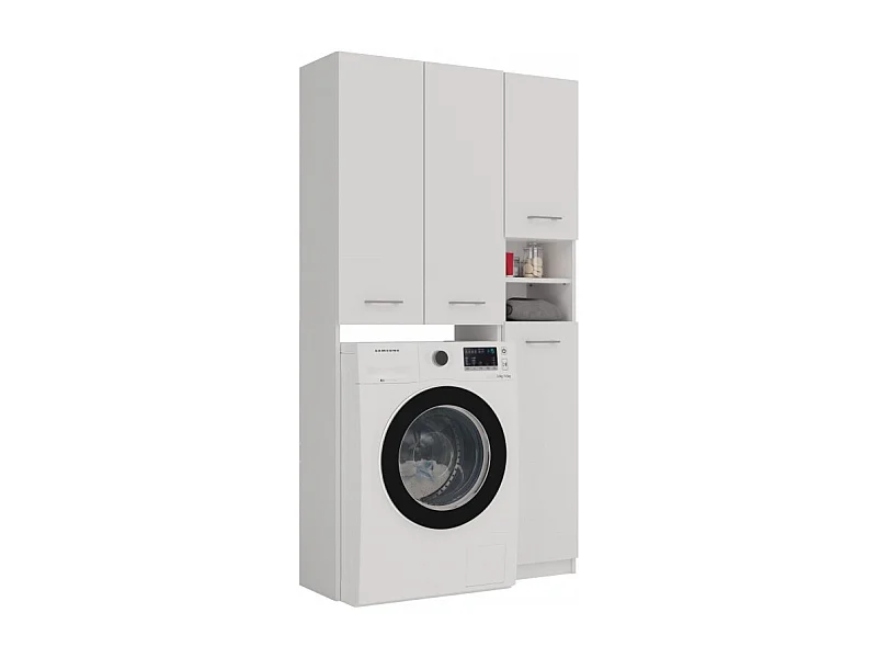 Zestaw Łazienkowy Marpol DD | Biały | 96x30x180 cm | Słupek i Szafka