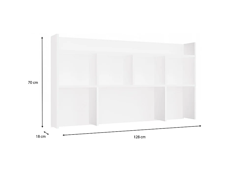 KUBA - Scaffale alto da ufficio 130 cm - scaffali per ufficio - Bianco