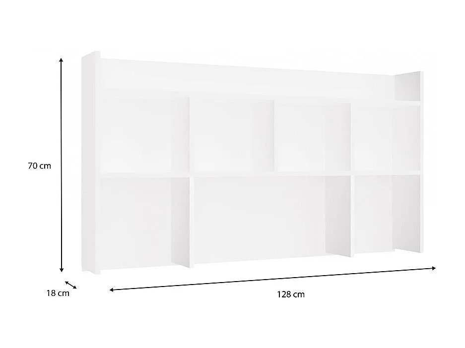 Nadstawka do Biurko| Biała | 128x18x70 cm | Praktyczne uzupełnienie do biurka
