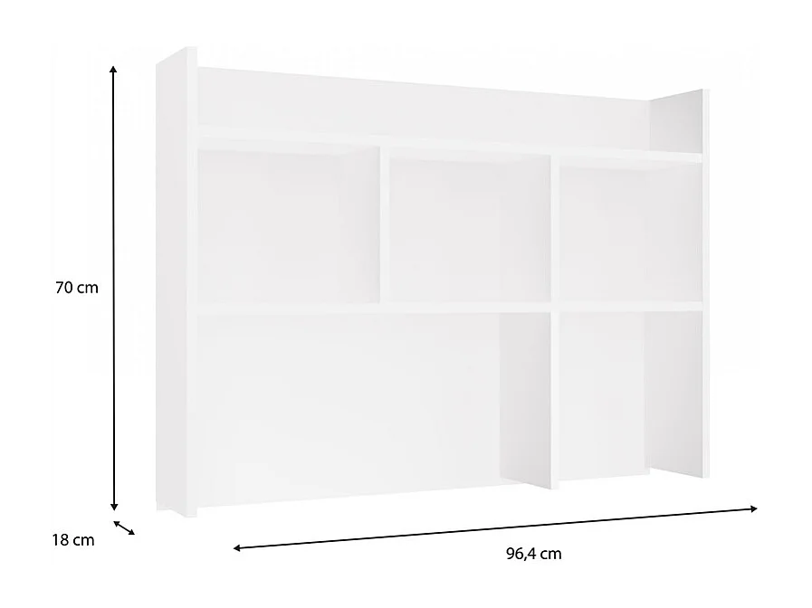 KUBA - Estantería elevada para oficina 100 cm - estanterías para oficinas - Blanco