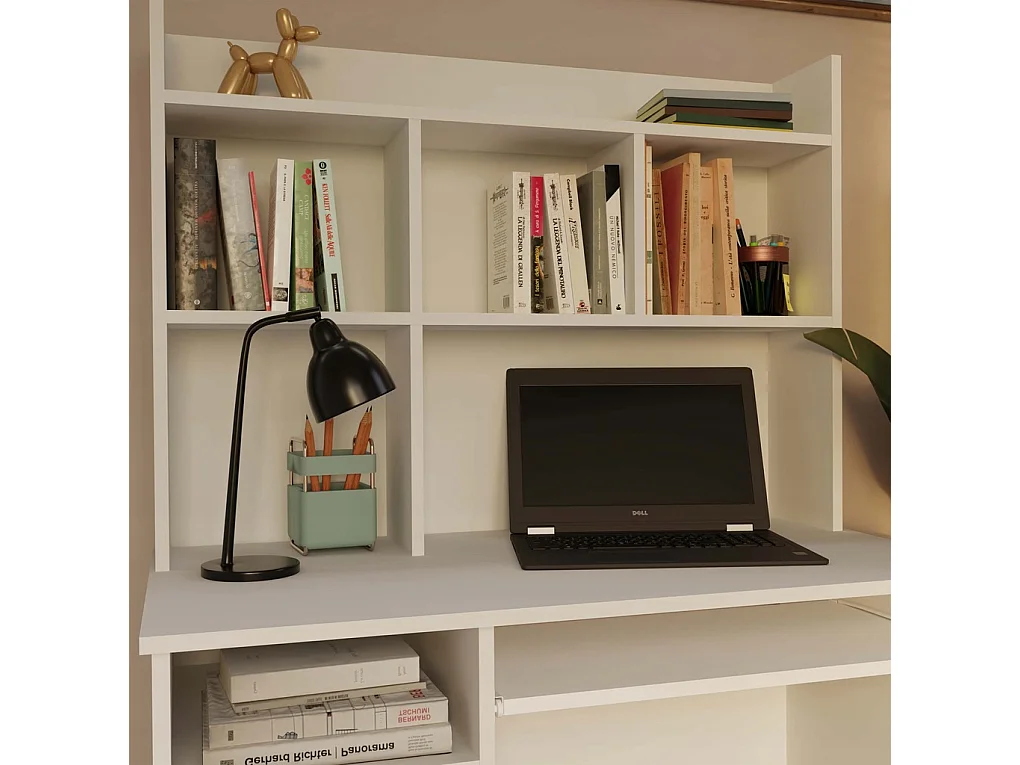 KUBA - Estantería elevada para oficina 100 cm - estanterías para oficinas - Blanco