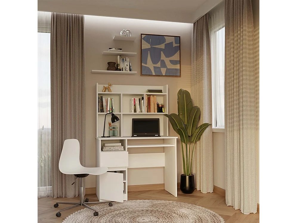 KUBA - Estantería elevada para oficina 100 cm - estanterías para oficinas - Blanco