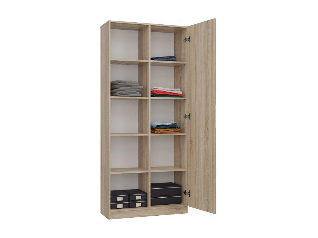 Regał Malwa RD-80 | Dąb Sonoma | 80x30x182 cm| 10 Półek, Nowoczesny Design