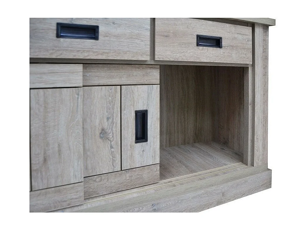 Cristalliera colore ancona oak 3 cassetti e 4 ante scorrevoli Anthony67120 150x39,6x204H stile shabby