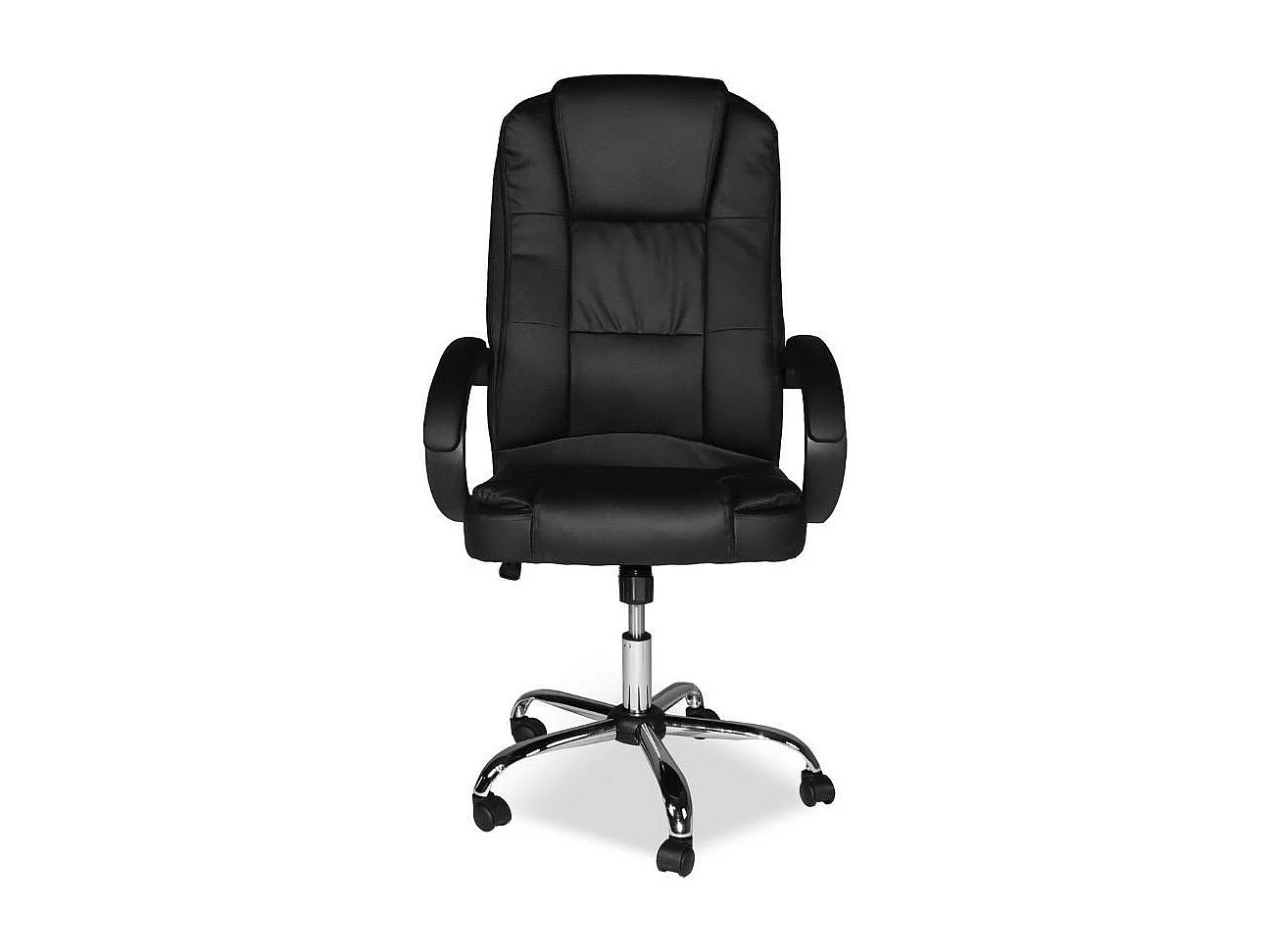 Poltrona presidenziale Millard ergonomica in ecopelle era e base cromata