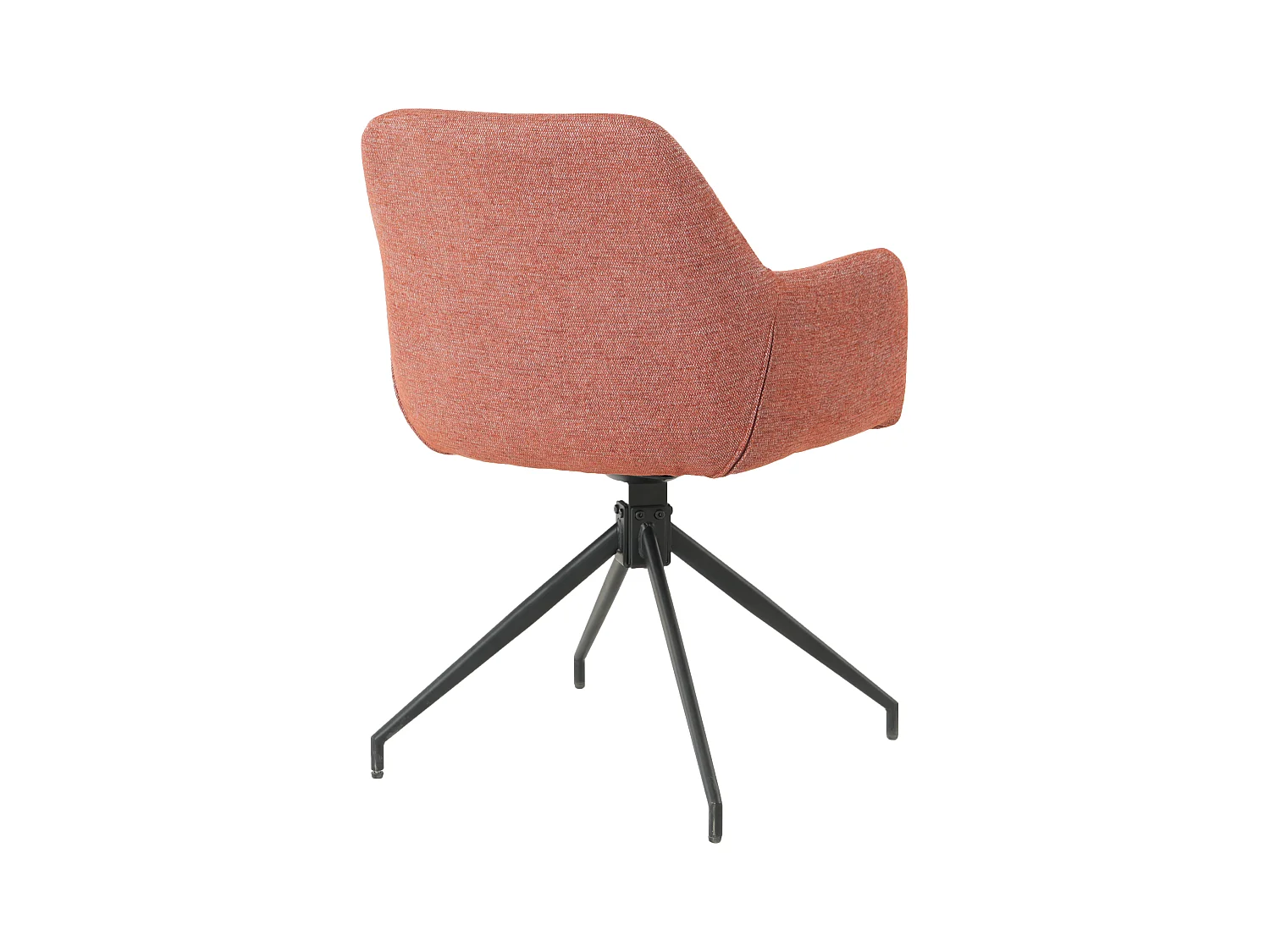 Lot de 2 chaises fauteuils de table MORINI pivotants avec accoudoirs en tissu rouge pour salle à manger, pieds en métal noir