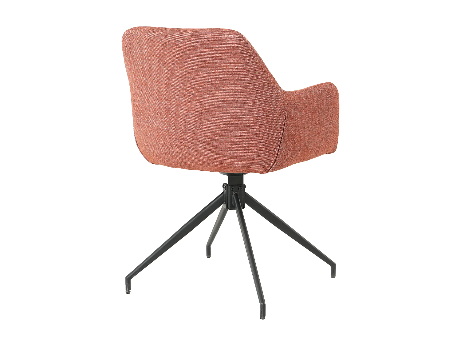 Lot de 2 chaises fauteuils de table MORINI pivotants avec accoudoirs en tissu rouge pour salle à manger, pieds en métal noir