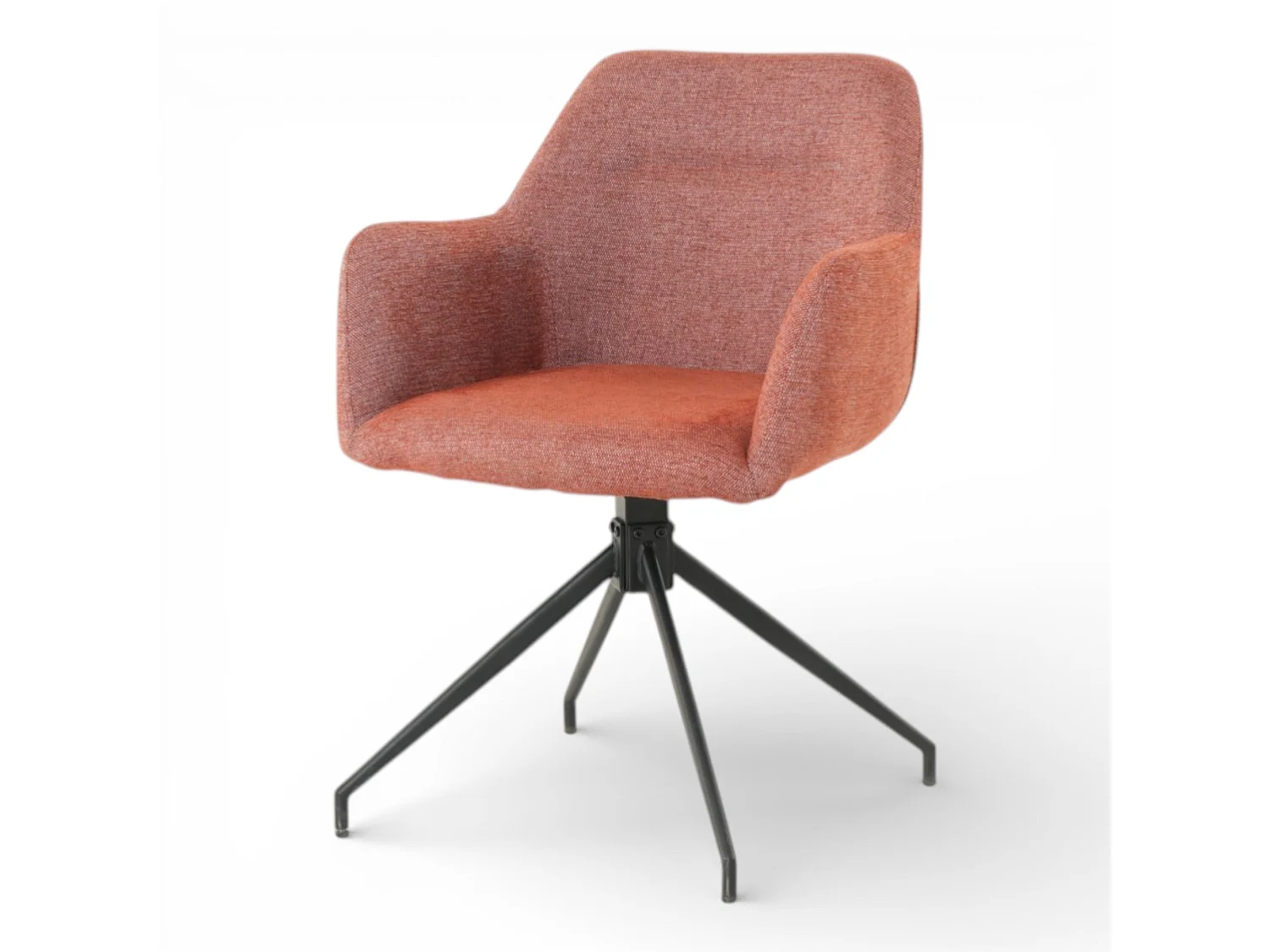 Lot de 2 chaises avec accoudoirs pivotantes tissu rouge  - MORINI