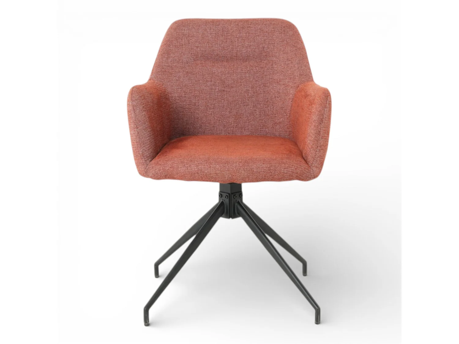 Lot de 2 chaises avec accoudoirs pivotantes tissu rouge  - MORINI