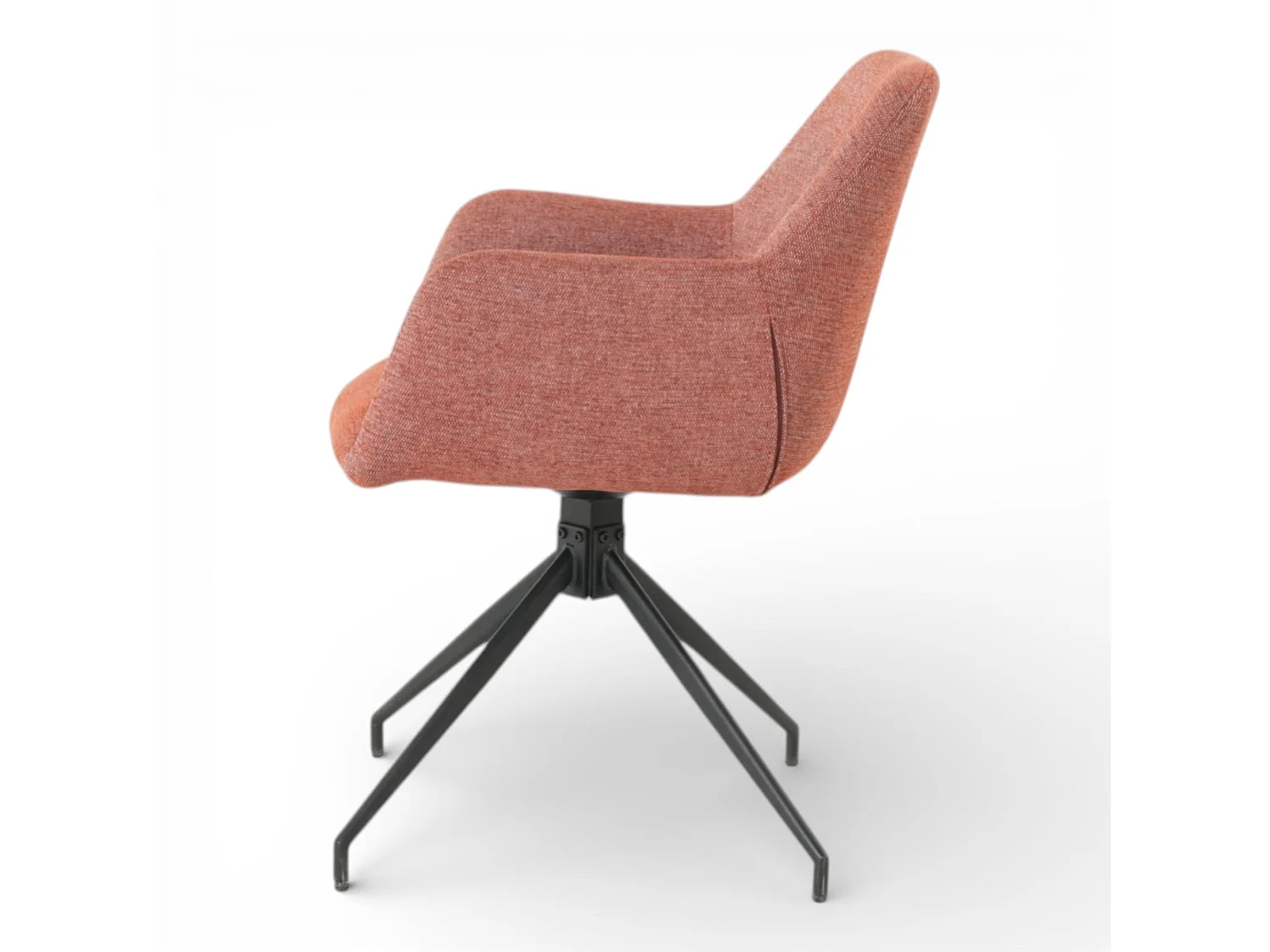 Lot de 2 chaises avec accoudoirs pivotantes tissu rouge  - MORINI