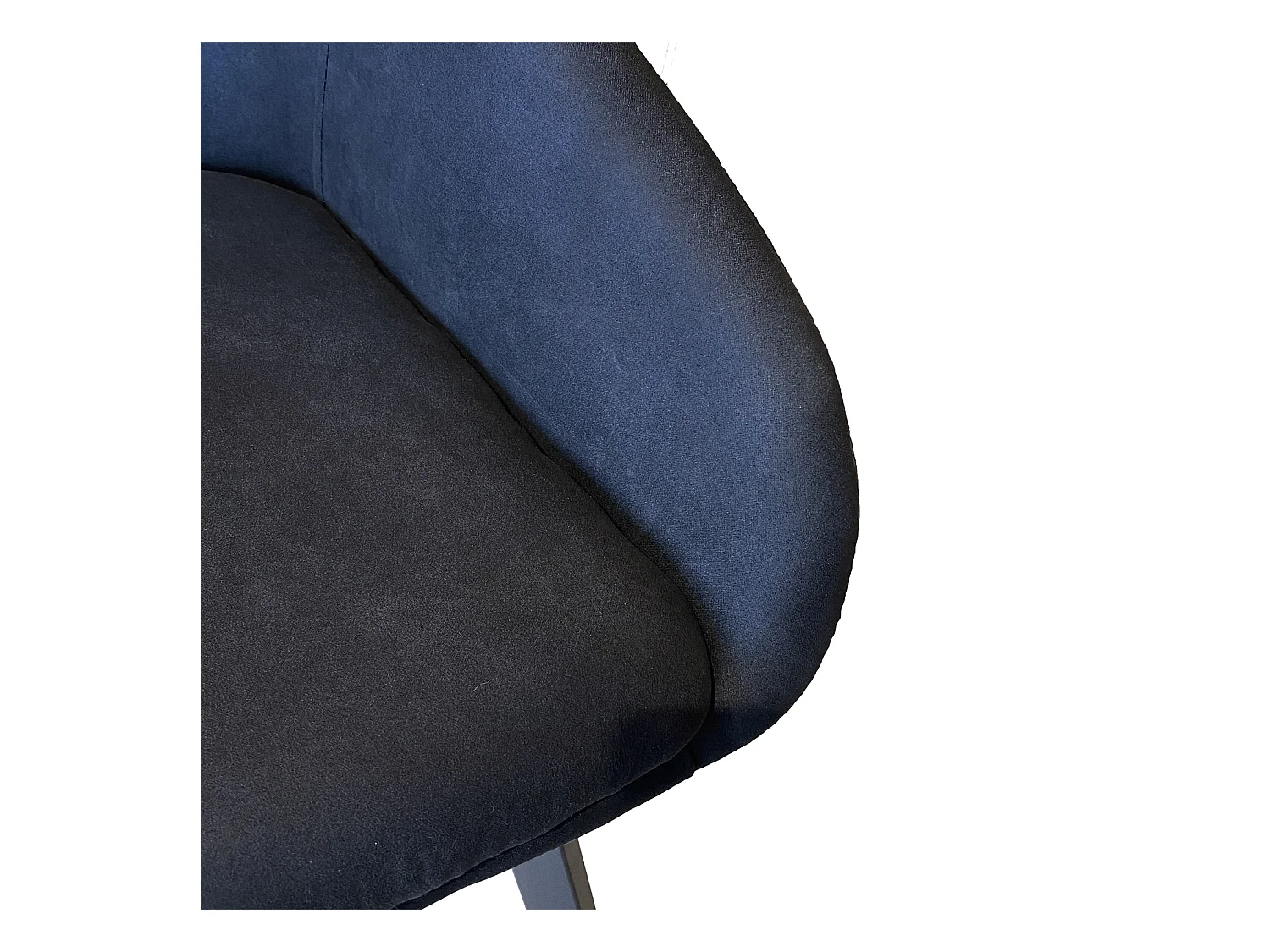 Lot de 2 chaises fauteuils Jena tissu noir pieds métal noir