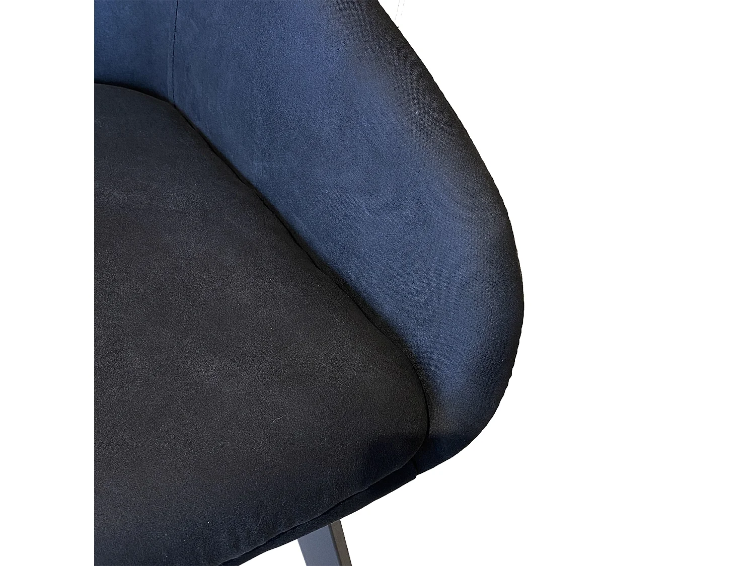 Lot de 2 chaises fauteuils Jena tissu noir pieds métal noir