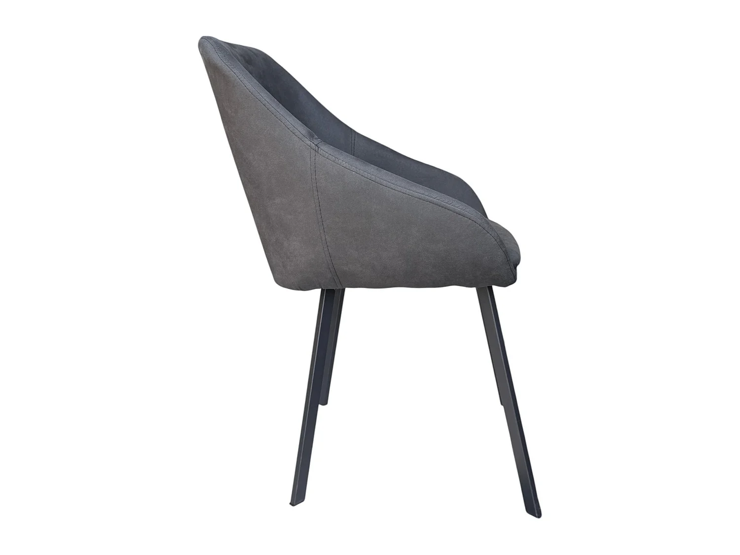 Lot de 2 chaises avec accoudoirs tissu noir pieds métal noir - MOON