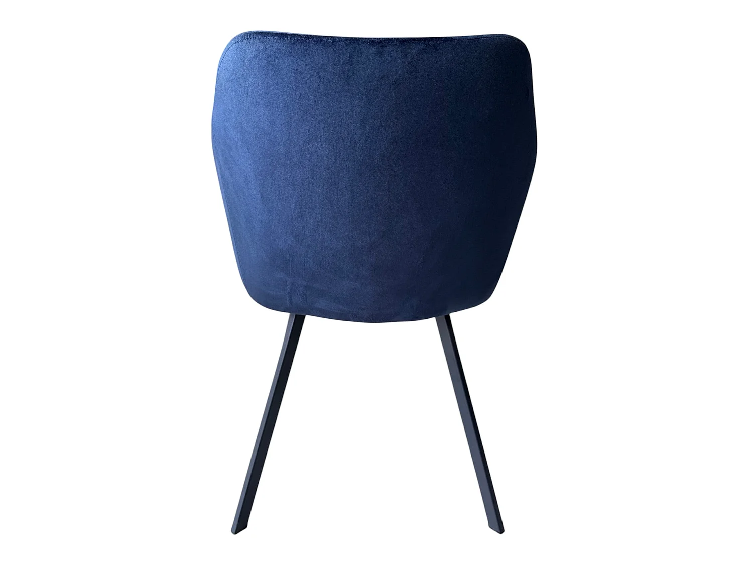 Lot de 2 chaises avec accoudoirs velours bleu marine pieds métal noir - ADAM