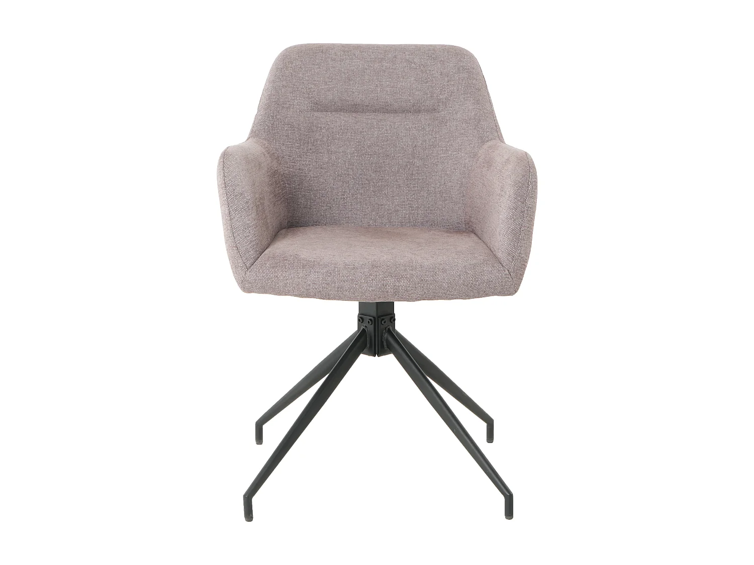 Lot de 2 chaises fauteuils de table MORINI pivotants avec accoudoirs en tissu beige pour salle à manger, pieds en métal noir