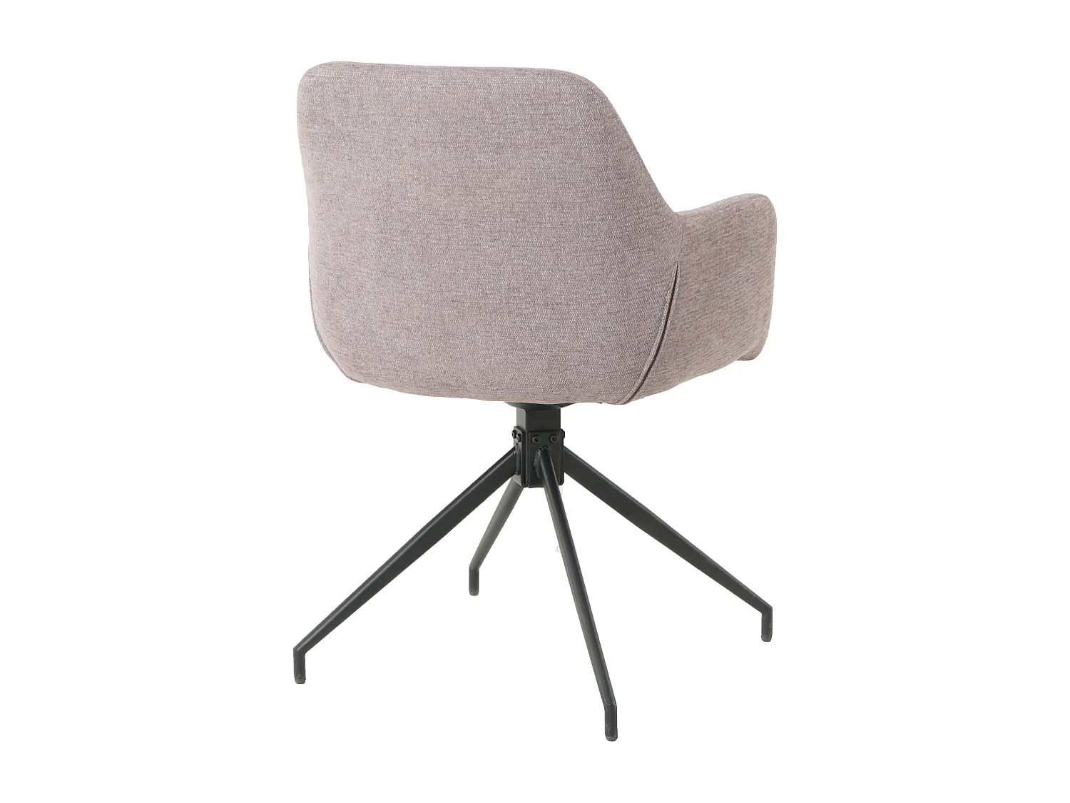 Lot de 2 chaises fauteuils de table MORINI pivotants avec accoudoirs en tissu beige pour salle à manger, pieds en métal noir