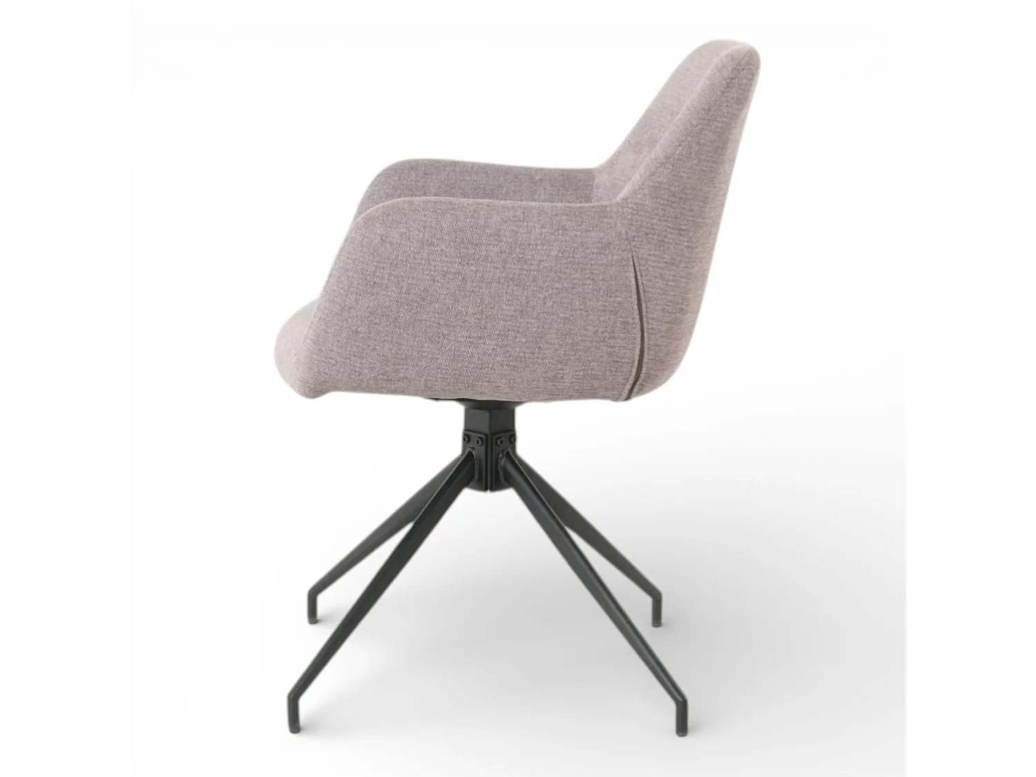 Lot de 2 chaises avec accoudoirs pivotantes tissu beige  - MORINI