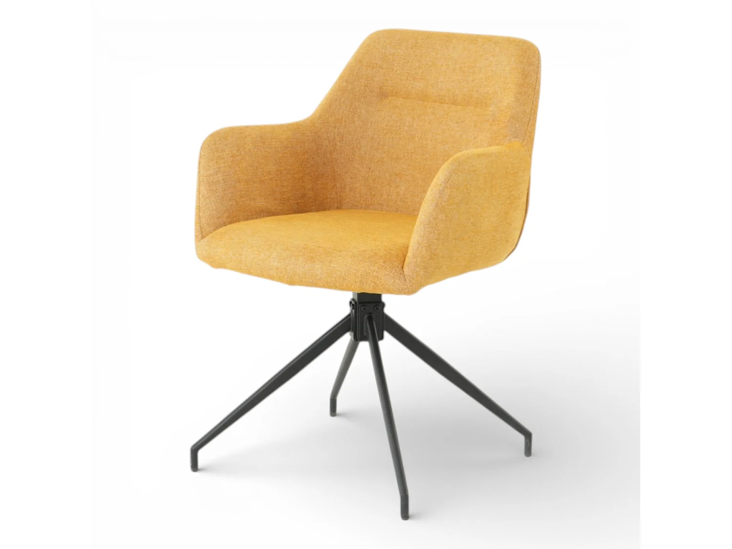 Lot de 2 chaises avec accoudoirs pivotantes tissu jaune - MORINI