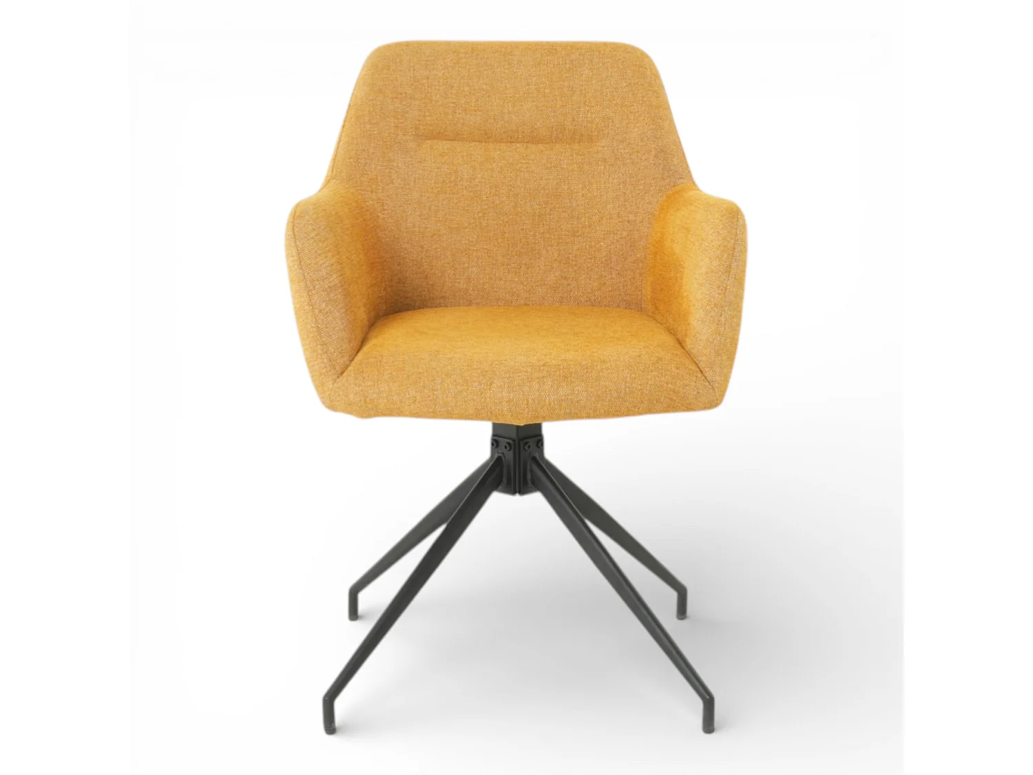 Lot de 2 chaises avec accoudoirs pivotantes tissu jaune - MORINI