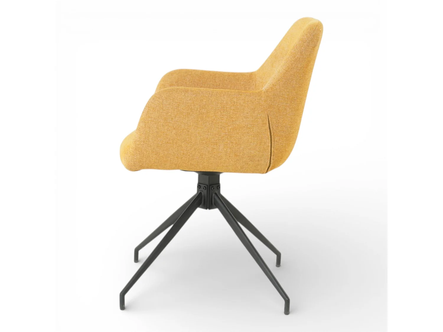 Lot de 2 chaises avec accoudoirs pivotantes tissu jaune - MORINI