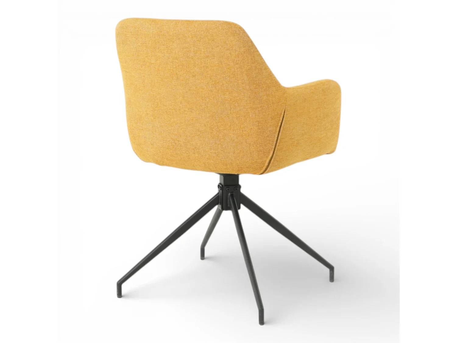 Lot de 2 chaises avec accoudoirs pivotantes tissu jaune - MORINI
