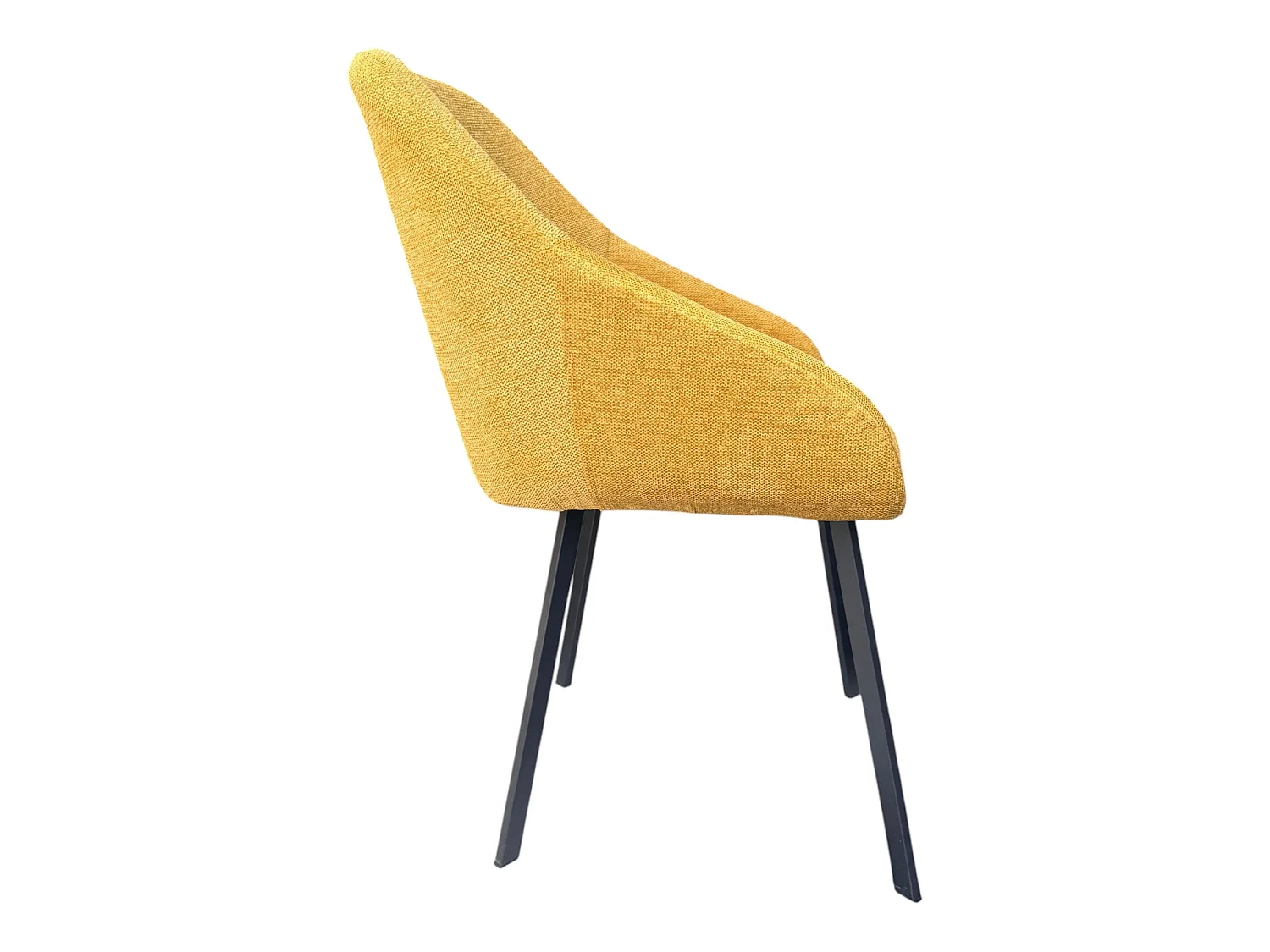 Lot de 2 chaises avec accoudoirs tissu jaune pieds métal noir - MOON