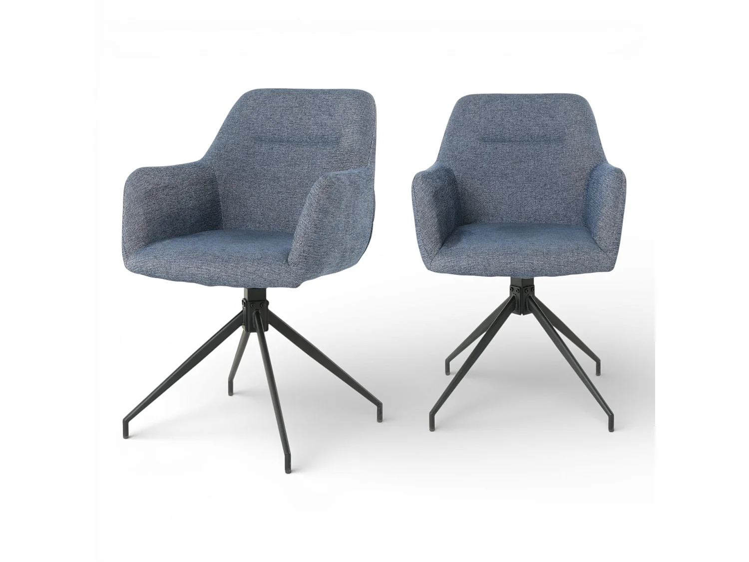 Lot de 2 chaises avec accoudoirs pivotantes tissu bleu - MORINI
