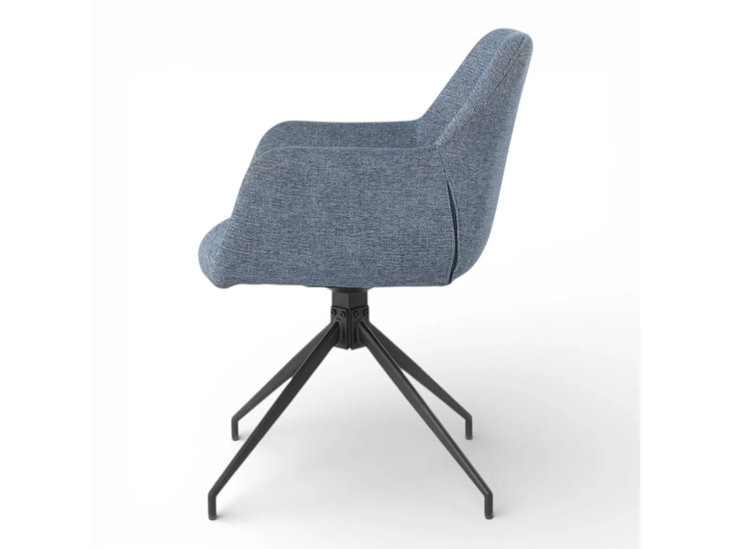 Lot de 2 chaises avec accoudoirs pivotantes tissu bleu - MORINI
