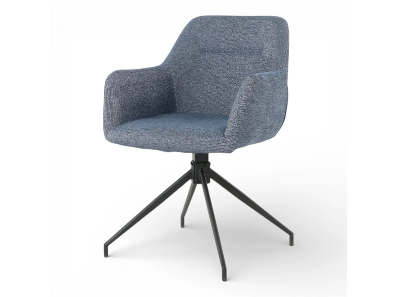 Lot de 2 chaises avec accoudoirs pivotantes tissu bleu - MORINI