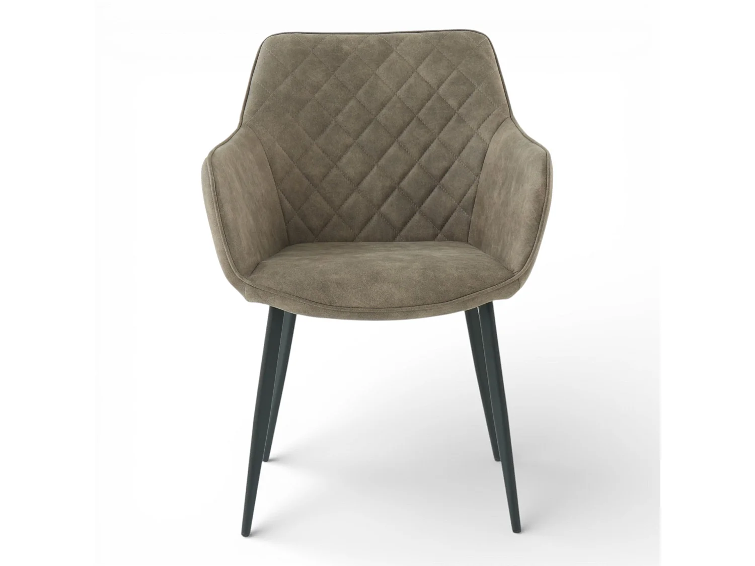 Lot de 2 chaises avec accoudoirs tissu beige pieds métal - ROLF