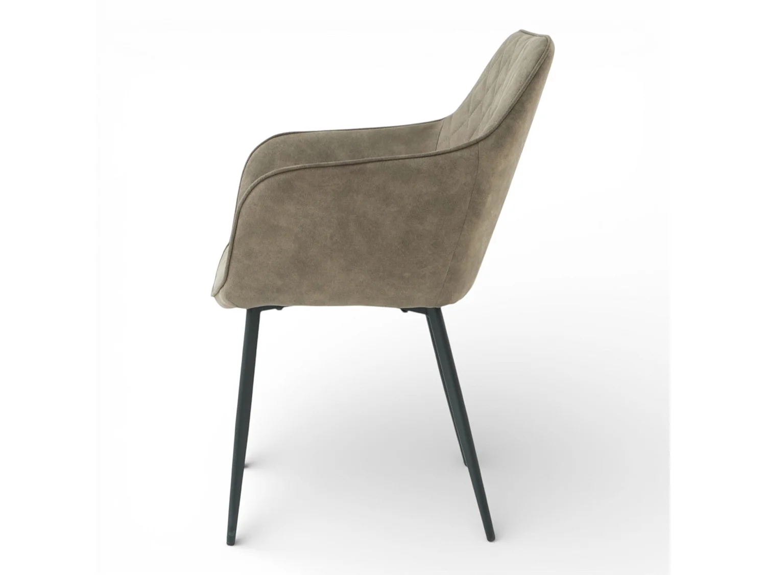 Lot de 2 chaises avec accoudoirs tissu beige pieds métal - ROLF