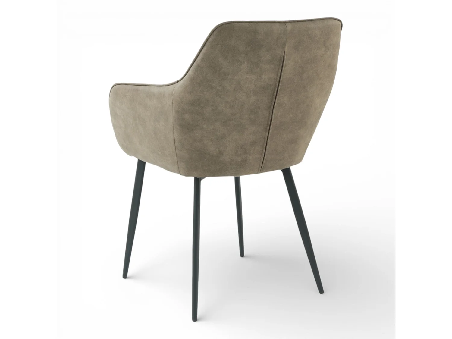 Lot de 2 chaises avec accoudoirs tissu beige pieds métal - ROLF