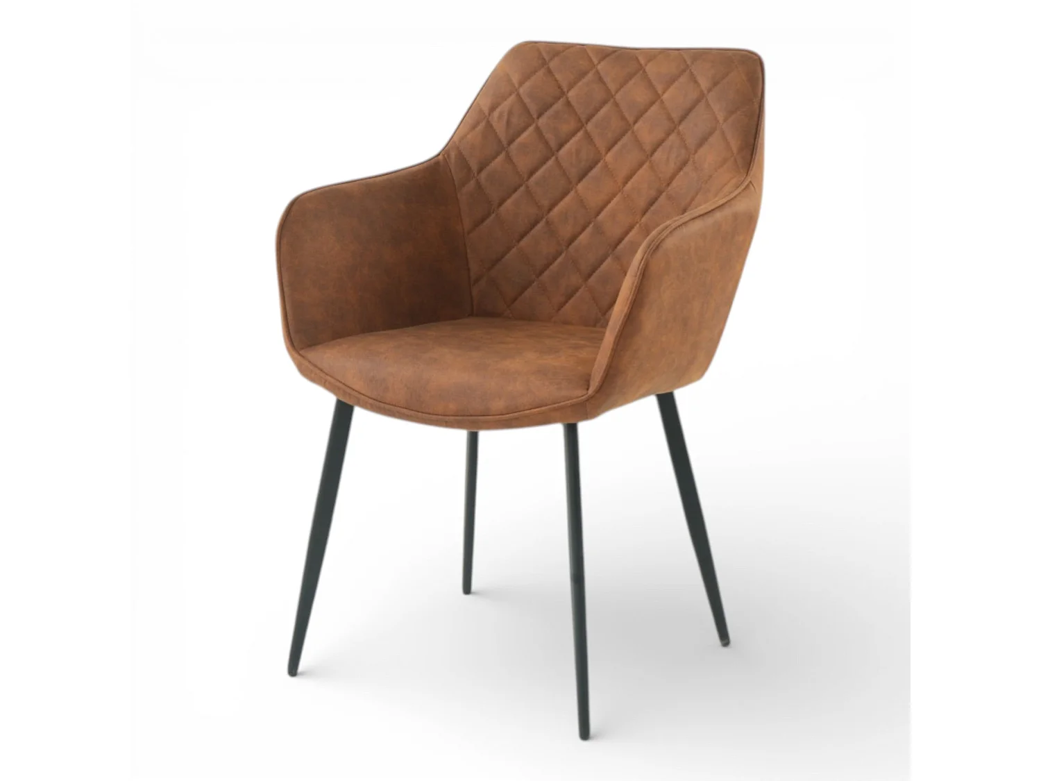 Lot de 2 chaises avec accoudoirs tissu rouille pieds métal - ROLF